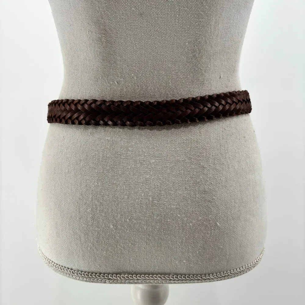 Milor Belt Womens Sz Small Medium Brown Braided Weaved